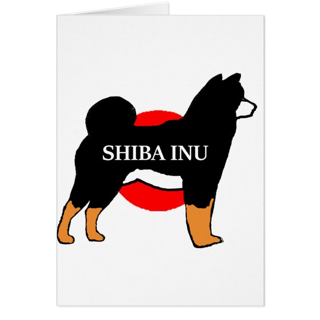 shiba inu nom silhouette sur le drapeau japonais n (Devant)