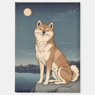 Shiba Inu onder maanlichtmagneet Magneet