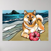Shiba Inu op het Chinese Pet, Hawaii Poster (Voorkant)