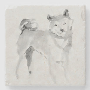 Shiba Inu Original Painting 3 Dog Year 2018 Stone Stenen Onderzetter