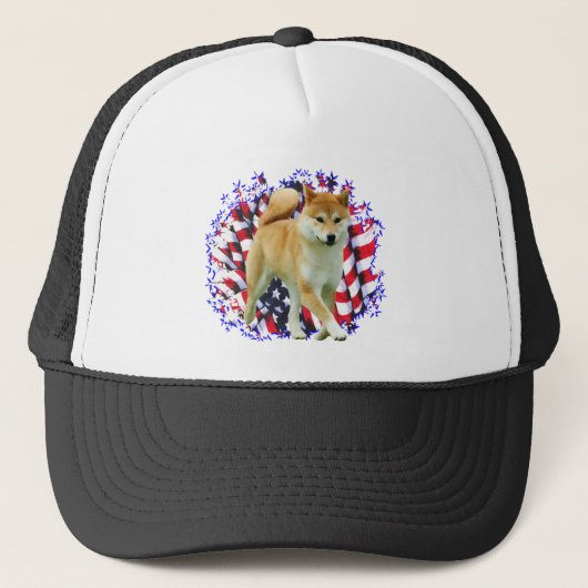 Shiba Inu Patriot Trucker Pet (Voorkant)