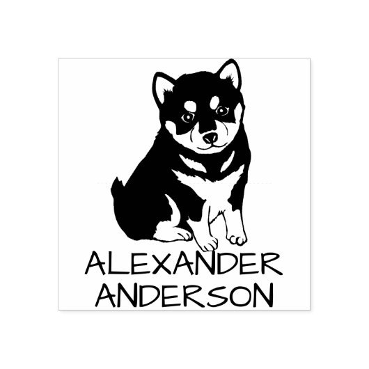 Shiba Inu Personaliseren Rubberstempel (Afrduk)
