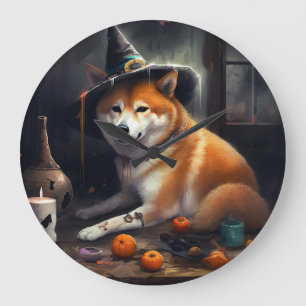 Shiba Inu pompoenen Halloween eng Grote Klok