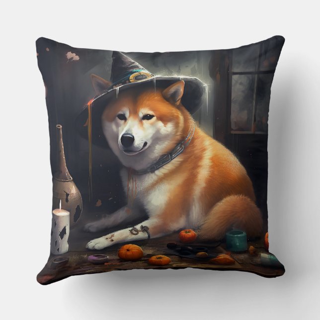 Shiba Inu pompoenen Halloween eng Kussen (Achterkant)