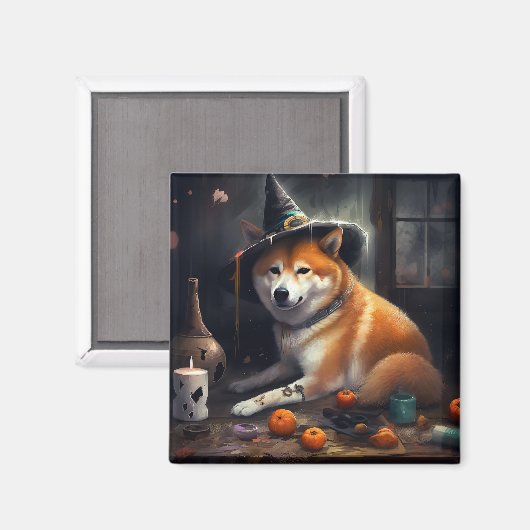Shiba Inu pompoenen Halloween eng Magneet (Voorkant / Achterkant)