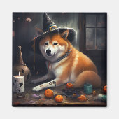 Shiba Inu pompoenen Halloween eng Magneet (Voorkant)