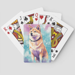 Shiba Inu Pop Art Dreamy & Whimsical Design Pokerkaarten