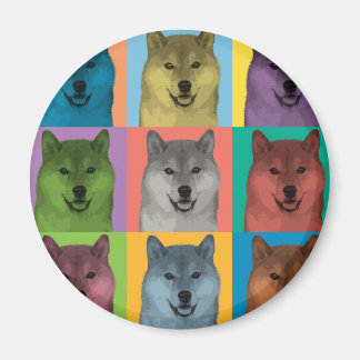 Shiba Inu Pop-Art Magneet