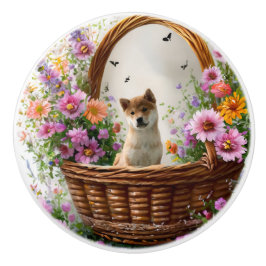 Shiba Inu Puppy Keramische Knop