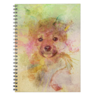 Shiba Inu Puppy Waterverf notebook Notitieboek