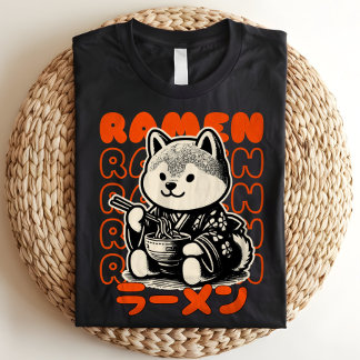 Shiba Inu Ramen Lover Retro Japans Tri-Blend Shirt