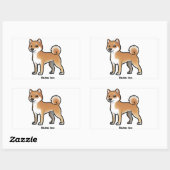 shiba inu rechthoekige sticker (Vel)