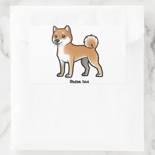 shiba inu rechthoekige sticker (Tas)