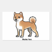 shiba inu rechthoekige sticker (Voorkant)
