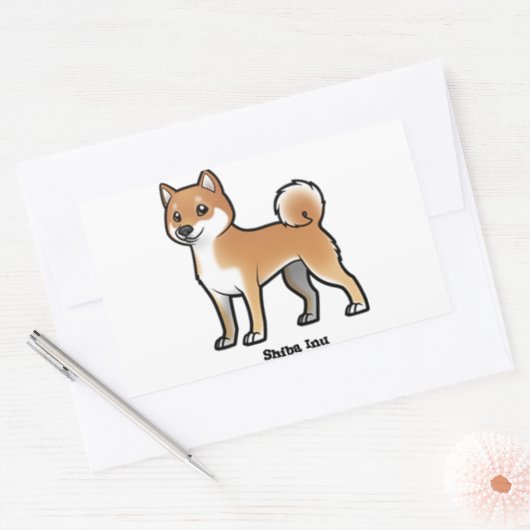 shiba inu rechthoekige sticker (Envelop)