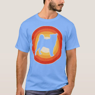 Shiba Inu Retro  Sunset 60s 70s voor mannen vrouwe T-shirt