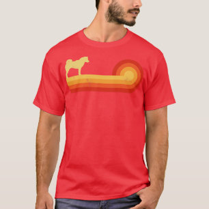 Shiba Inu Retro Sunset 60s 70s voor mannen vrouwe T-shirt