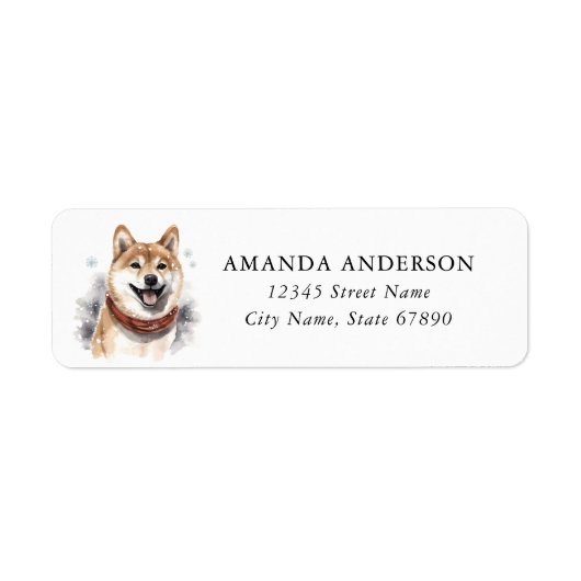 Shiba Inu Return Address Labels (Voorkant)