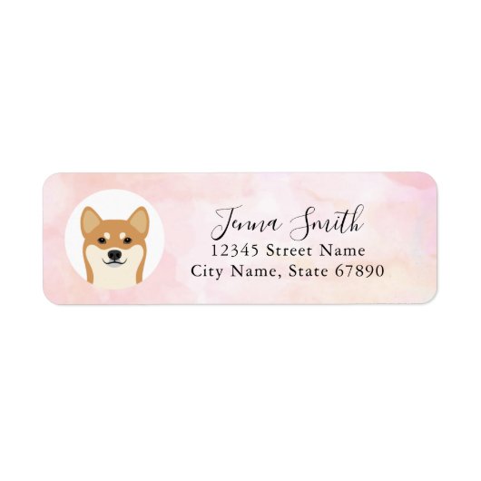 Shiba Inu Return Address Labels (Voorkant)