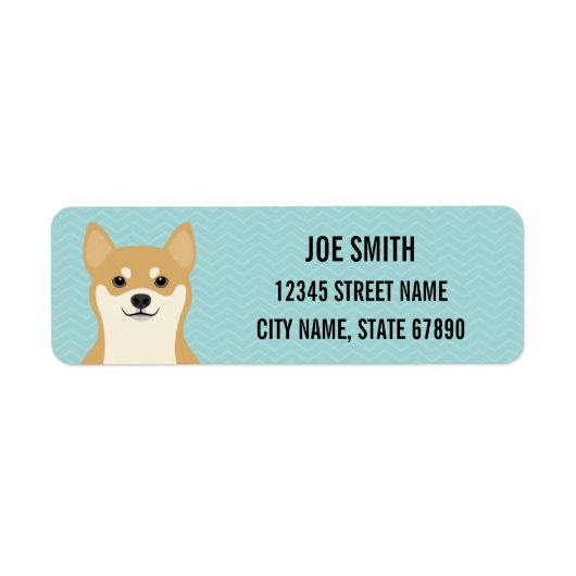 Shiba Inu Return Address Labels (Voorkant)