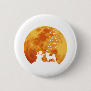 Shiba Inu Ronde Button 5,7 Cm