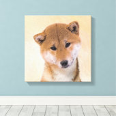 Shiba Inu (rood) schilderen - Oorspronkelijke hond Canvas Afdruk (Insitu (Houten vloer))