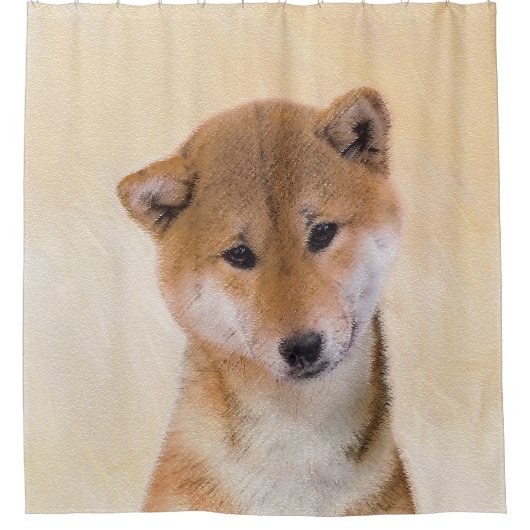 Shiba Inu (rood) schilderen - Oorspronkelijke hond Douchegordijn (Voorkant)