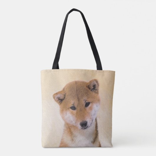 Shiba Inu (rood) schilderen - Oorspronkelijke hond Draagtas (Achterkant)