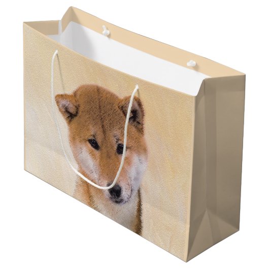 Shiba Inu (rood) schilderen - Oorspronkelijke hond Groot Cadeauzakje (Voorkant Gekanteld)