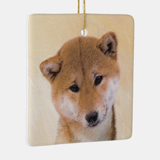 Shiba Inu (rood) schilderen - Oorspronkelijke hond Keramisch Ornament (Rechts)