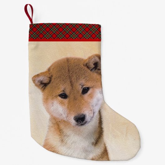 Shiba Inu (rood) schilderen - Oorspronkelijke hond Kleine Kerstsok (Voorkant)