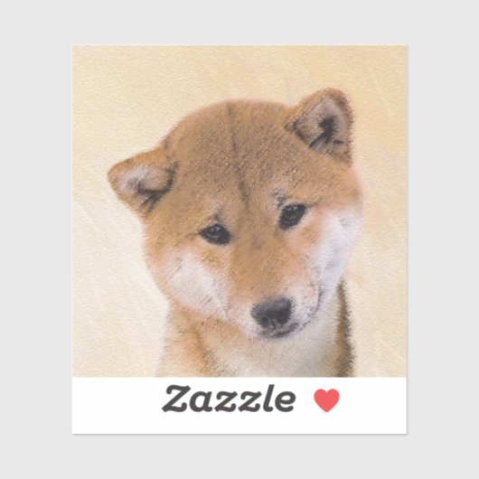Shiba Inu (rood) schilderen - Oorspronkelijke hond Sticker (Vel)