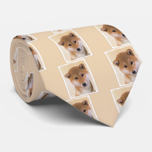 Shiba Inu (rood) schilderen - Originele Dog Art Stropdas
