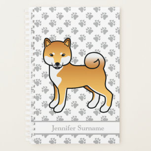 Shiba Inu Rouge Chien de Dessin Animé Mignon Et Pa
