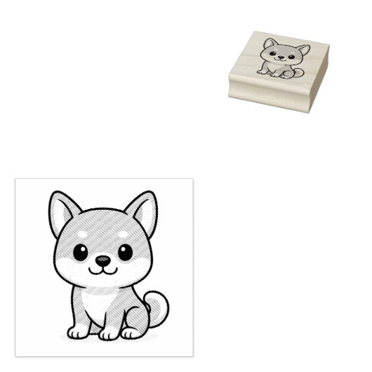 Shiba Inu Rubberstempel (Gestempeld)