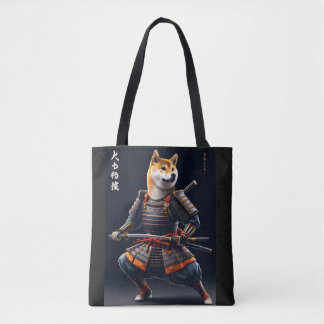 Shiba Inu Samurai Japanse krijger Elegante kunst Draagtas