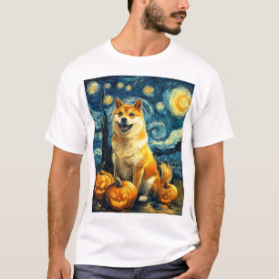 Shiba Inu Schattige Hond Halloween Jack O Lantern T-shirt