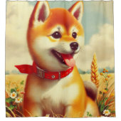 Shiba Inu schilderij Douchegordijn (Voorkant)