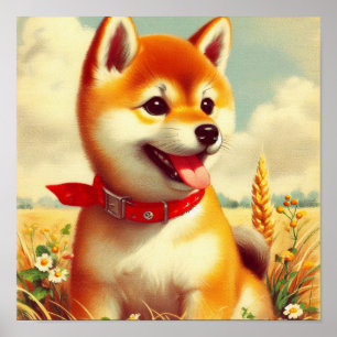  Shiba Inu schilderij Poster