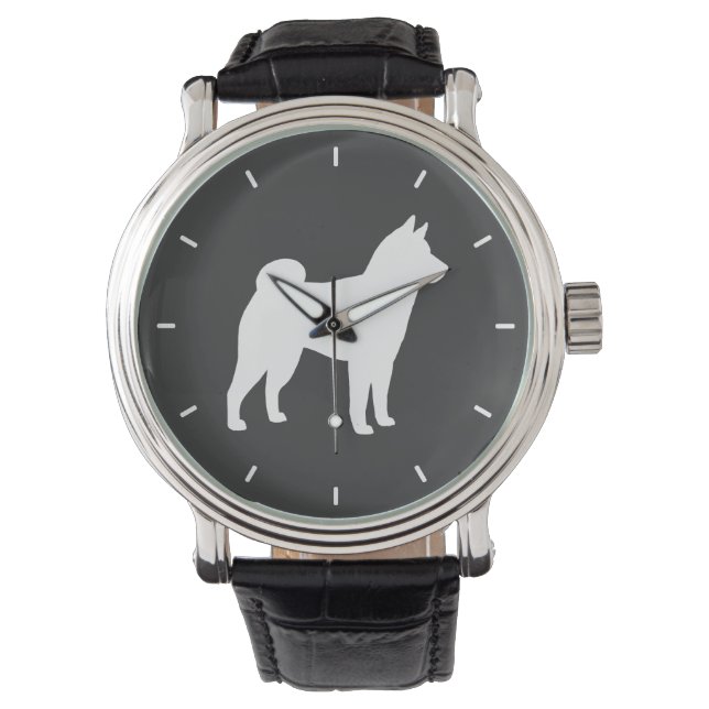 Shiba Inu Silhouette Horloge (Voorkant)