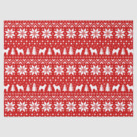 Shiba Inu Silhouettes kerstpatroonrood