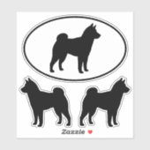 Shiba Inu Silhouettes Sticker Race Vinyl Ensemble (Feuille)