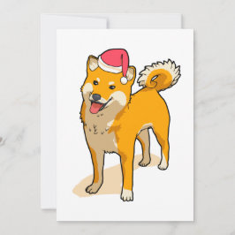 Shiba Inu Sint-Klaas Hond Kerstmis Feestdagenkaart