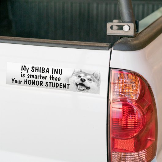 Shiba Inu - Smarter dan eerling student - grappig Bumpersticker (Op Truck)