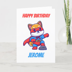 Shiba inu superheld kinder superheld verjaardagska feestdagen kaart