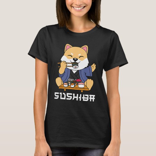 Shiba Inu sushi T-shirt (Voorkant)