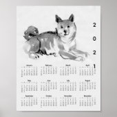 Shiba Inu Tableau original 2 Calendrier Poster 202 (Devant)