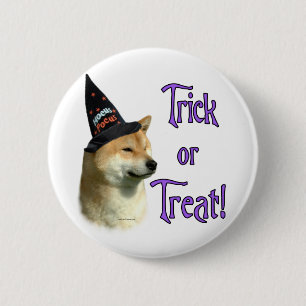 Shiba Inu Trick Ronde Button 5,7 Cm