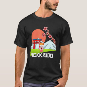 Shiba Inu Uni Dog Hokkaido Kimono Mountain Flag T-shirt