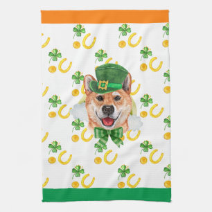 Shiba Inu Vakantiehuis Decoratie St. Patrick's Dag Theedoek